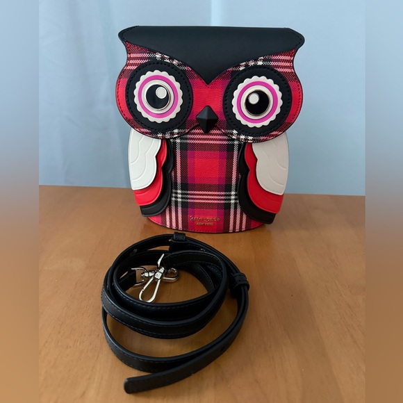 Kate Spade Blinx Plaid Owl Crossbody - Picture 6 of 6